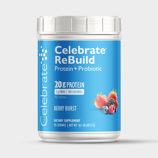 Rebuild Protein + Probiotic Powder - რებილდი პროტეინი + პრობიოტიკი 457.5გრ შეიკი კენკრის არომატით